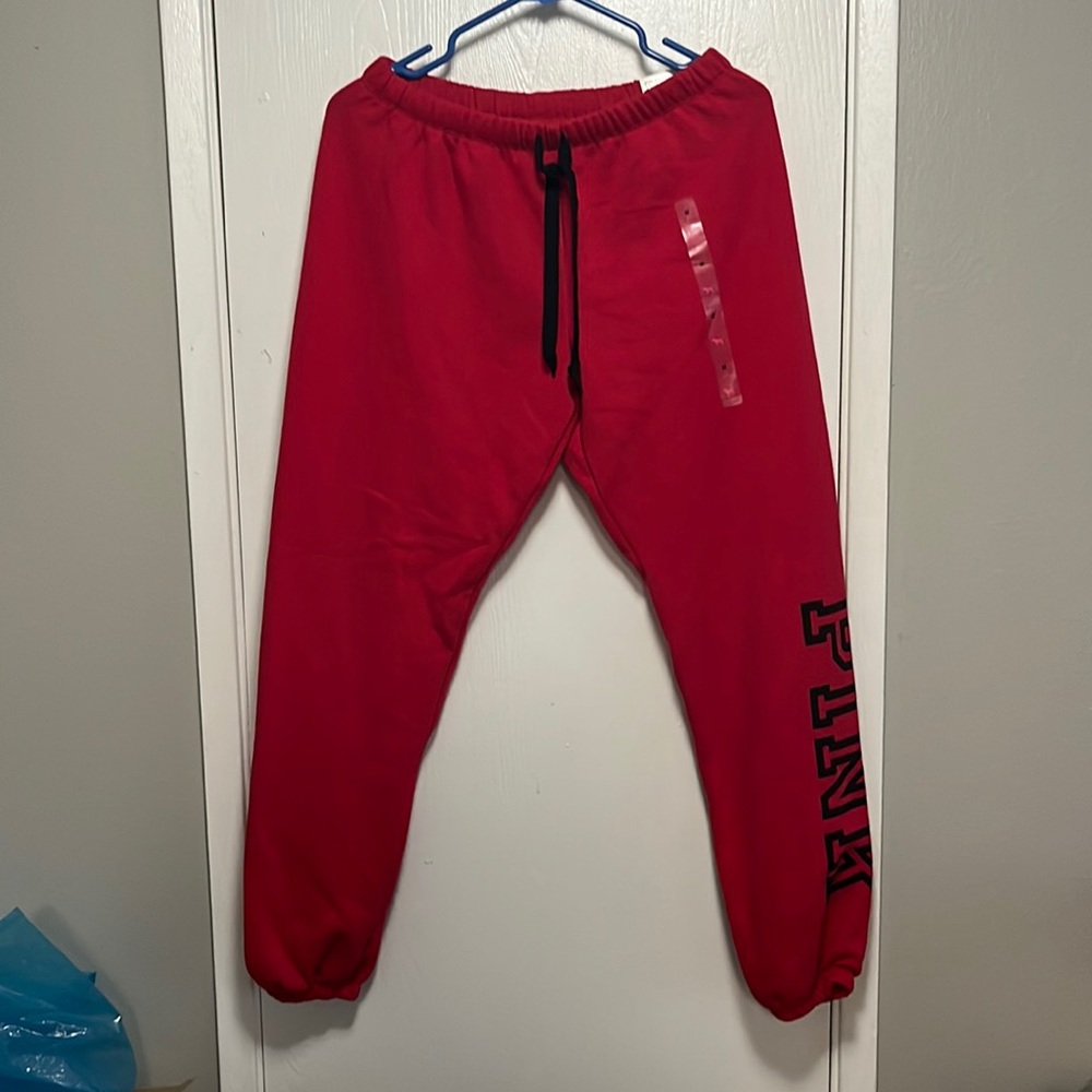 Victoria Secret PINK red medium comfy lounge joggers
